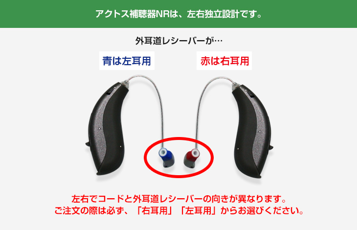 アクトス補聴器NR（耳かけ式デジタル補聴器）チャネルフリー搭載/両耳用（2個セット）/使用後も返品OK/非課税 特典電池2パック付